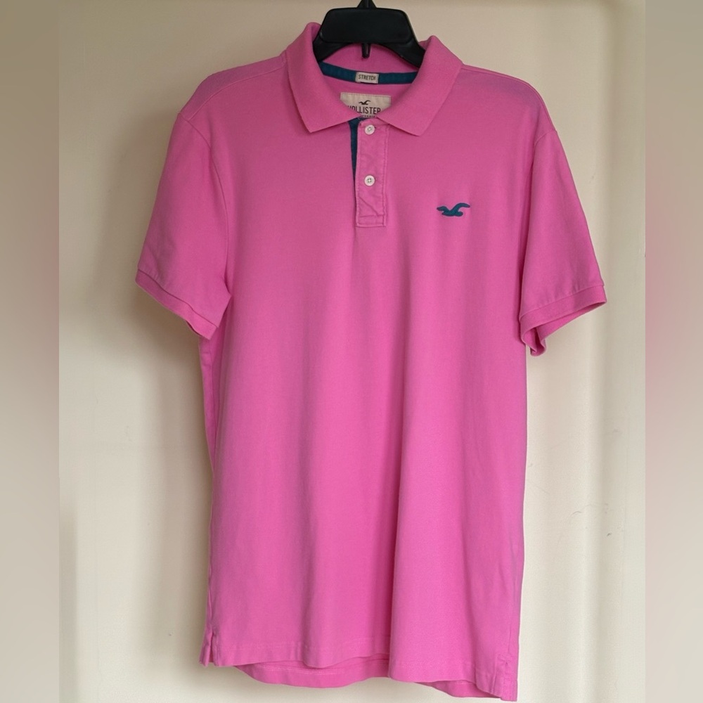 Hollister Men’s Epic Flex Stretch Pink Polo Shirt